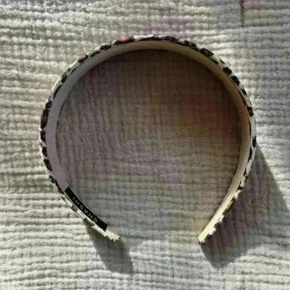 Shashi Leopard Print 1.5” Wide Headband | Hair Accessories | Purple Violet Brown - Picture 5 of 7